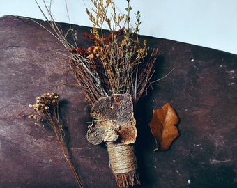 RUSTIC CINNAMON BROOM/ Fall Decor/ Mushroom /  Besom Broom / New Home Gift