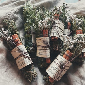 Cedar Rosemary Smoke Stick: Botanical Energy Cleansing Bundle