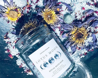 Sales de baño rituales lunares de loto azul: baño espiritual orgánico