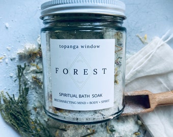 FOREST BATH SALTS /Spiritual Bath Soak/ Natural Pine Scent/ Grounding