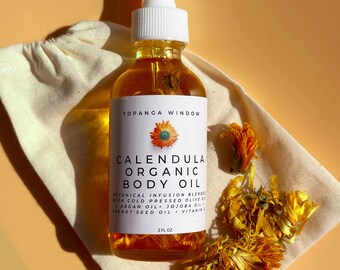 Aceite corporal de caléndula / Cuidado de la piel orgánico / Multiusos