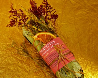 Limpieza con humo de eucalipto / Barra de humo botánica / Paquete de limpieza energética