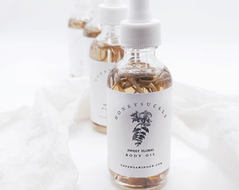 HONEYSUCKLE BODY OIL /Infused Oil/ Bath and Body / Sweet Floral /Hydrating /Moisturizing