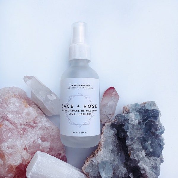 SAGE AND ROSE Sacred  Space Ritual Mist / Love and Harmony