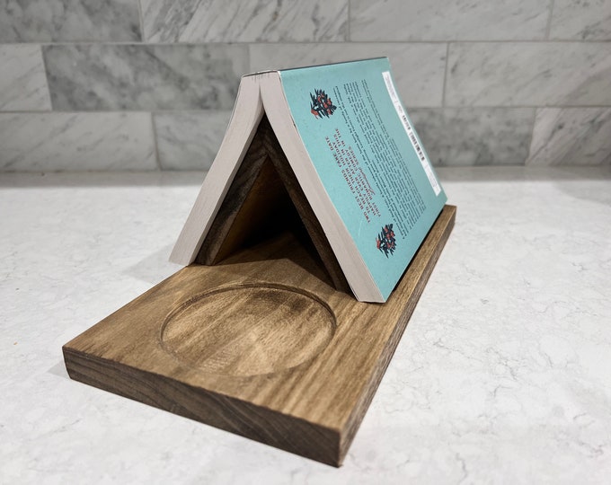 Book Nook- Personalized and Handcrafted for Reading Lovers/ Reading Nook/ End Table Page Holder/ Book Lovers Accessory/ Literary Decor