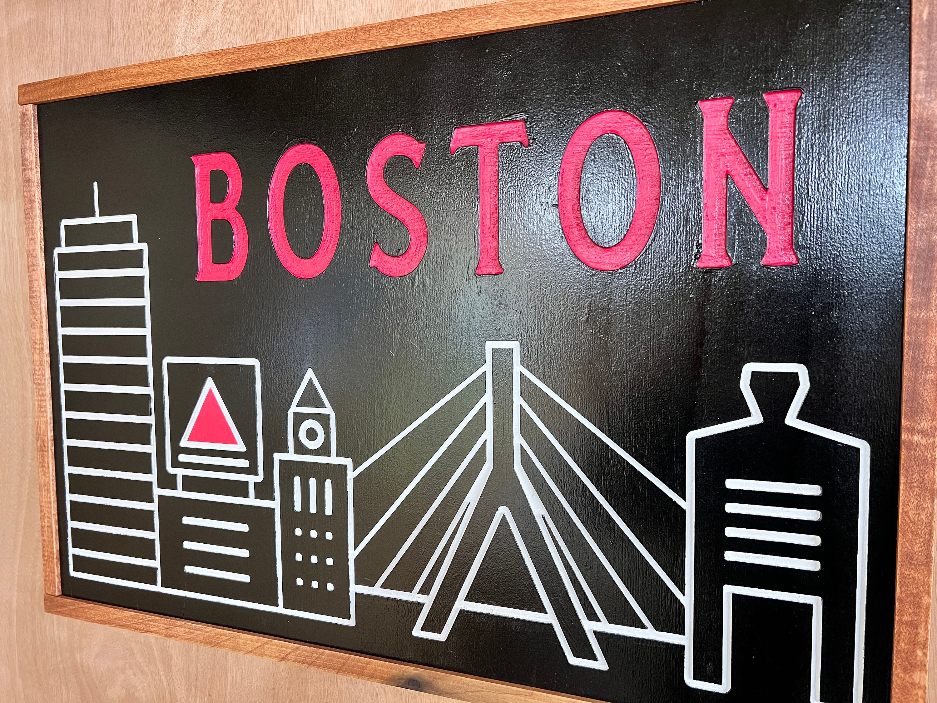 Boston Skyline Sign/ Boston Gift/ Boston Sign/ Boston Citgo Sign ...