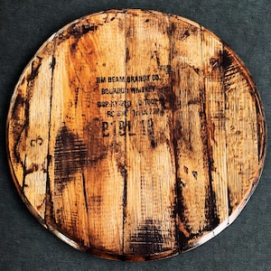Reclaimed Kentucky Whiskey Barrel Lid-Hand-Restored Oak Top-Rustic Patriotic Wall Hanger-Anniversary Gift-Groomsmen Gift-Grooms Gift for Him