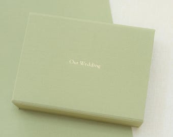 SAGE GREEN Linen Box | 5x7 Photo Box | Off-White Ribbon | Photo storage | Photographer Gifts for Clients