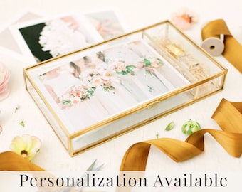 GOLD Glass Box | 5x7 Photo Box with USB Slot | Proof Print Packaging | Photographer Gifts for Clients