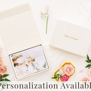 CREAM Linen Box | 5x7 Photo Box | Off-White Ribbon | Proof Print Packaging | Photographer Gifts for Clients