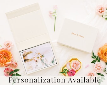 CREAM Linen Box | 5x7 Photo Box | Off-White Ribbon | Proof Print Packaging | Photographer Gifts for Clients
