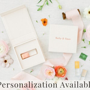 CREAM Linen Box | USB Box | Flash Drive Packaging | Photographer Gifts for Clients