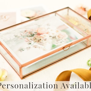 ROSE GOLD Glass Box | 5x7 Photo Box with USB Slot | Proof Print Packaging | Photographer Gifts for Clients