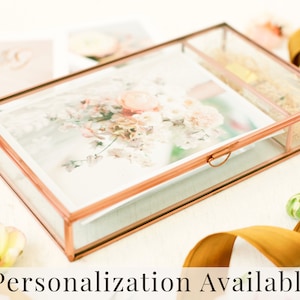 Boîte en verre OR ROSE | Boîte photo 5 x 7 avec port USB | Emballage d'impression d'épreuves | Cadeaux photographe pour clients