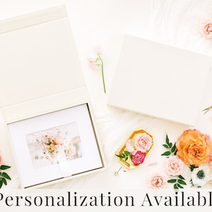 CREAM Linen Box | 8x10 Photo Box | Off-White Ribbon | Proof Print Packaging | Photographer Gifts for Clients