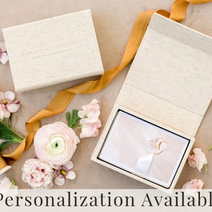 OATMEAL Linen Box | 4x6 Photo Box | Off-White Ribbon | Proof Print Packaging | Photographer Gifts for Clients