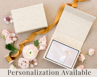 OATMEAL Linen Box | 4x6 Photo Box | Off-White Ribbon | Proof Print Packaging | Photographer Gifts for Clients