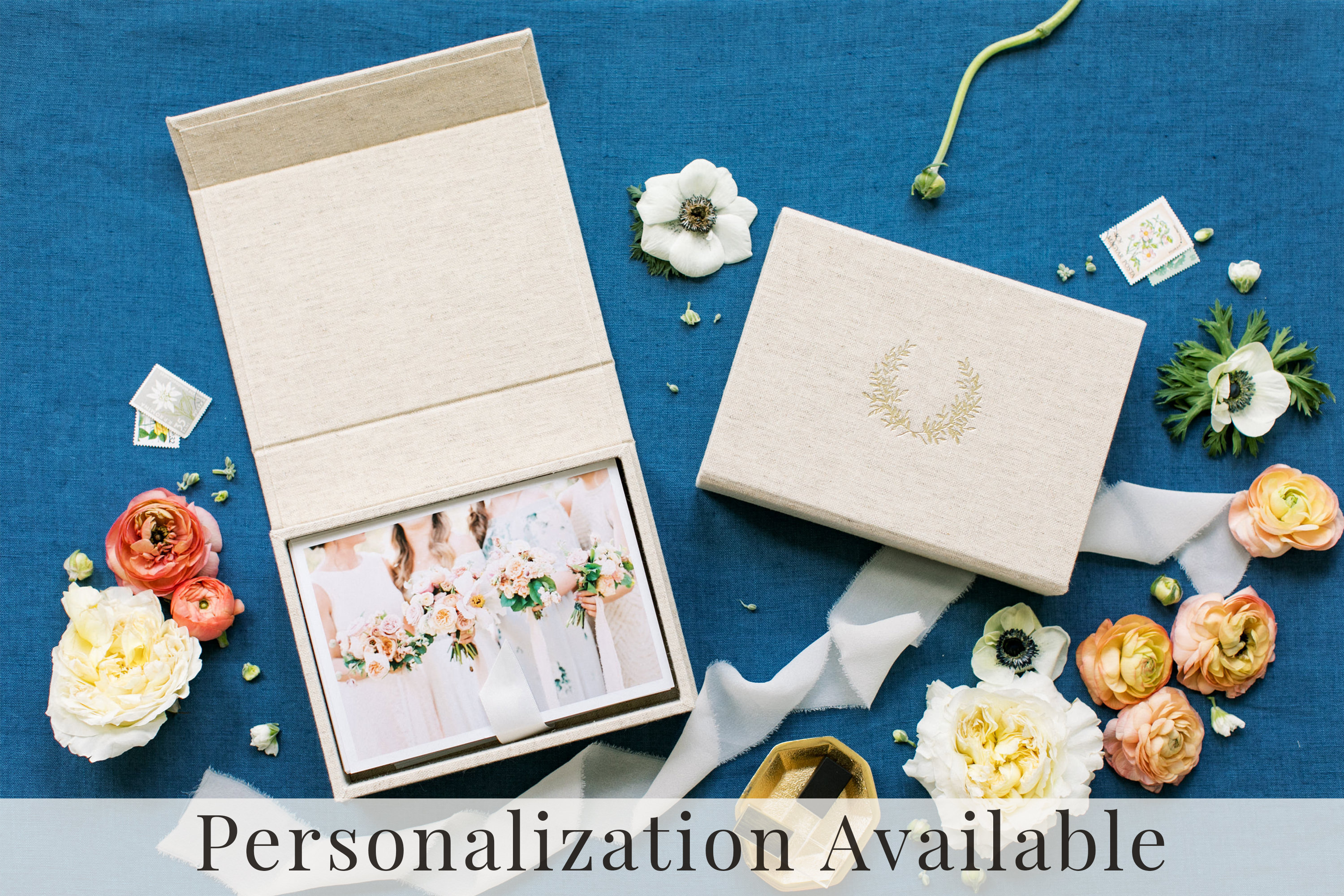 OATMEAL Linen Box | 5x7 Photo Box | Off-White Ribbon | Proof Print Packaging | Photographer Gifts for Clients