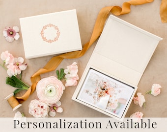 CREAM Linen Box | 4x6 Photo Box | Off-White Ribbon | Proof Print Packaging | Photographer Gifts for Clients
