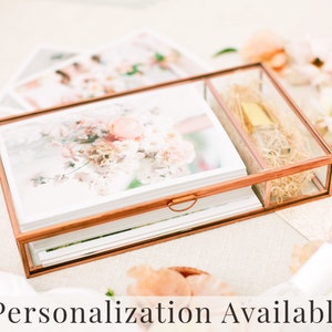 ROSE GOLD Glass Box | 4x6 Photo Box with USB Slot | Proof Print Packaging | Photographer Gifts for Clients