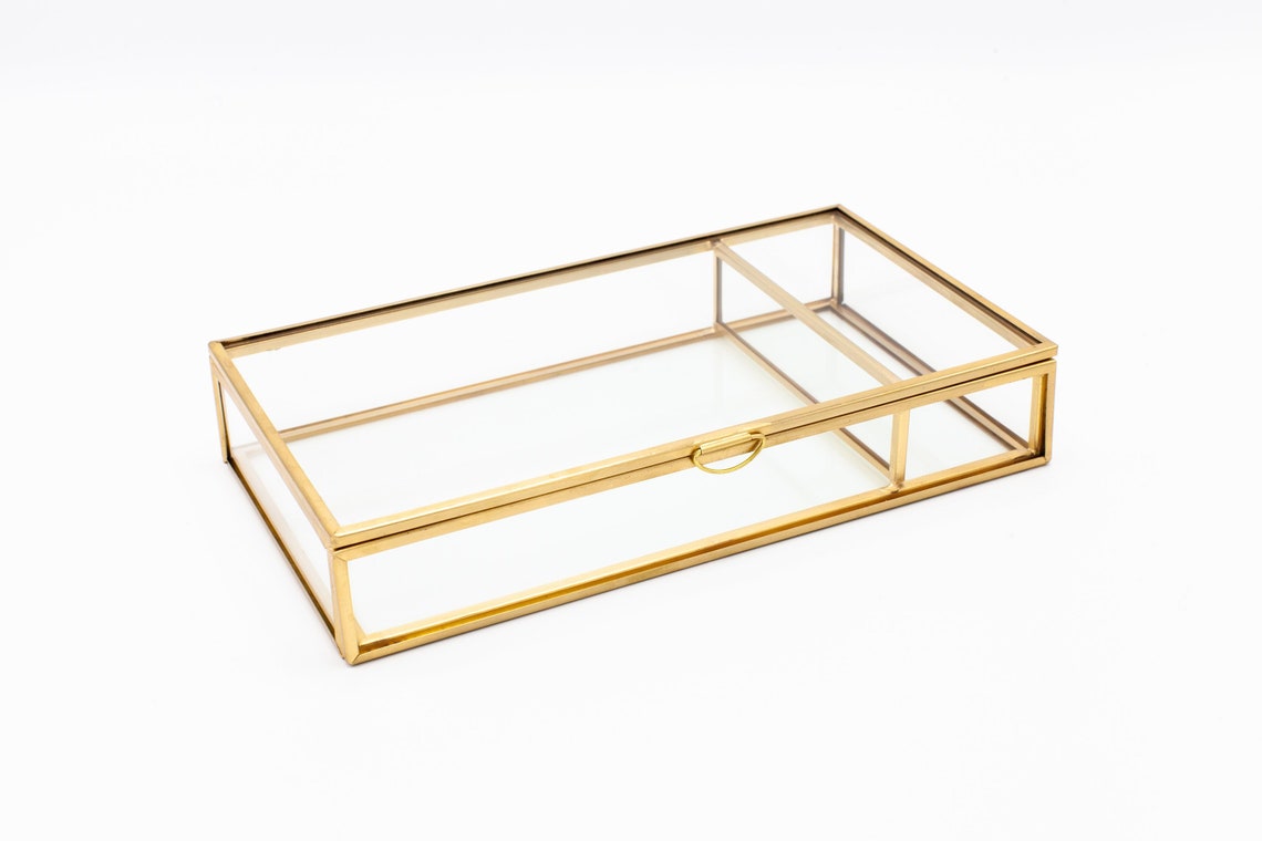 GOLD Glass Box 4x6 Photo Box With USB Slot Proof Print Etsy