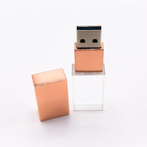 ROSE GOLD / Copper and Crystal USB 3.0 High Speed | Wedding Flash Drive ...