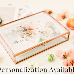 Scatola in vetro ROSE GOLD / Scatola per foto 5x7 / Confezione per stampa di prova / Regali per fotografi per i clienti