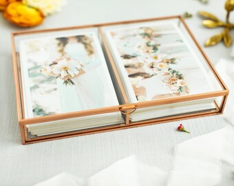 ROSE GOLD Glass Box |  4x6 Double Photo Box | Proof Print Packaging | Photographer Gifts for Clients