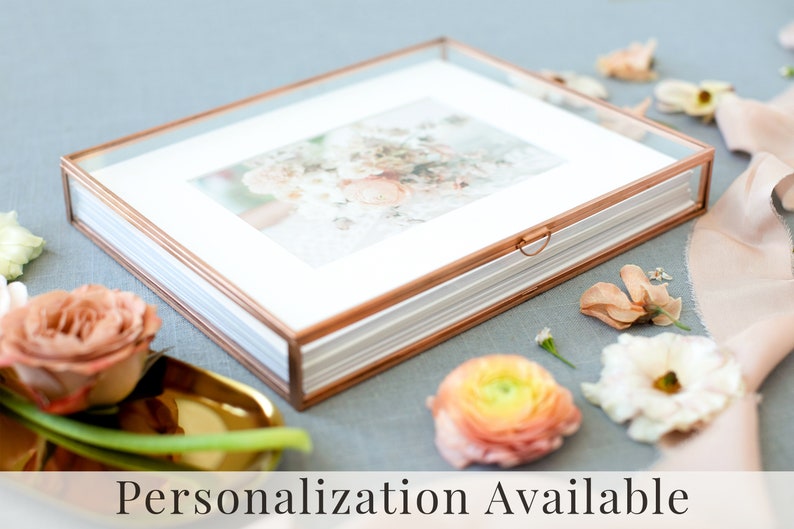 ROSE GOLD Glass Box 8x10 Photo Box Proof Print Packaging Etsy