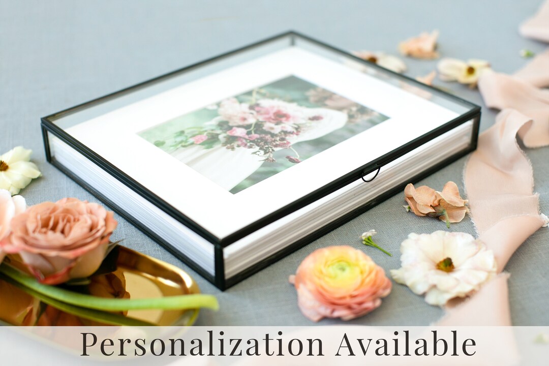 BLACK Glass Box 8x10 Photo Box Proof Print Packaging Photographer Gifts
