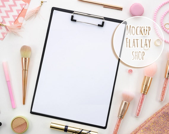 Clipboard Mockup Premade Scene Psd Flat Lay Photo Mockup