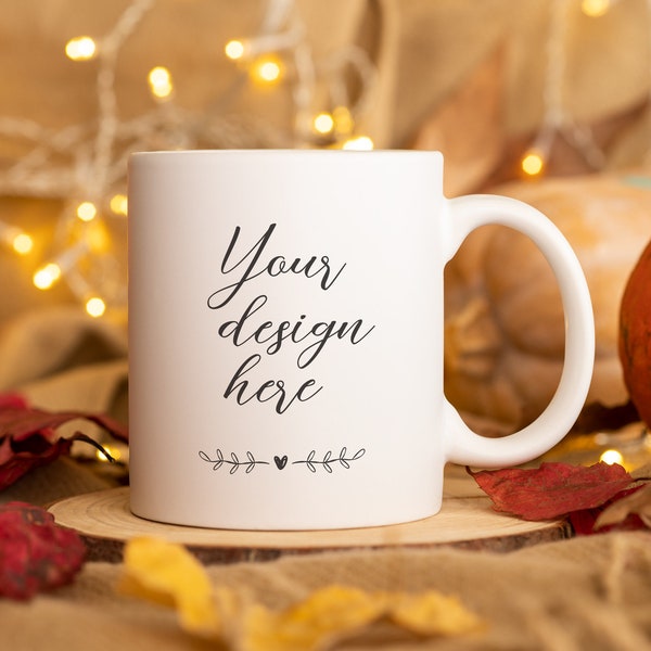 Halloween autumn Mug mockup, blank mug, coffee mug mock up, mug mockups, pod ceramic cup, white cup mock up 11 oz with blank smart object