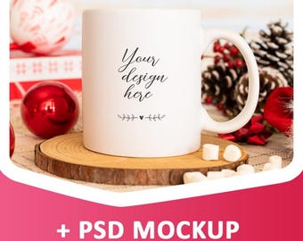 Christmas Mug mockup, blank mug, mock ups, coffee mug mock up, mug mockups, pod ceramic cup, white cup mock up 11 oz with blank smart object
