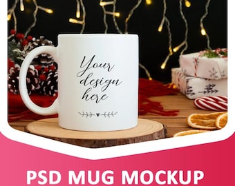 Christmas Mug mockup, blank mug, mock ups, coffee mug mock up, mug mockups, pod ceramic cup, white cup mock up 11 oz with blank smart object