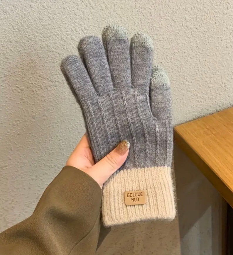 Winter Warm Touch Screen Gloves Gray