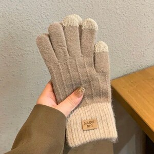 Winter Warm Touch Screen Gloves Khaki