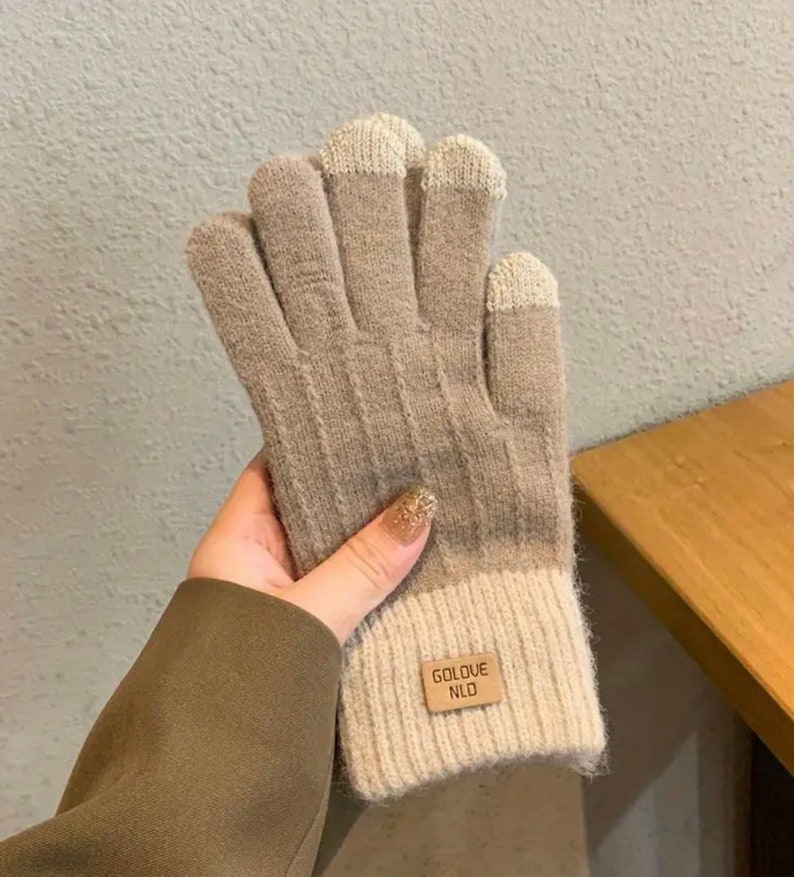 Winter Warm Touch Screen Gloves Khaki