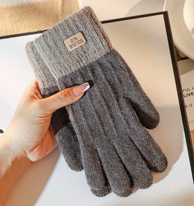 Winter Warm Touch Screen Gloves Dark Grey