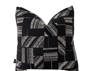 black  white gray pillow cover