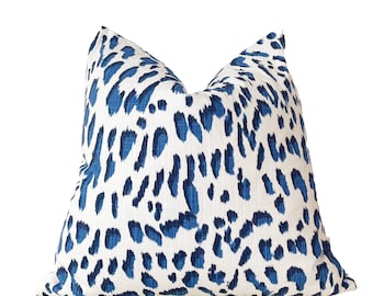Blue and white leopards pillow cover.double sides same