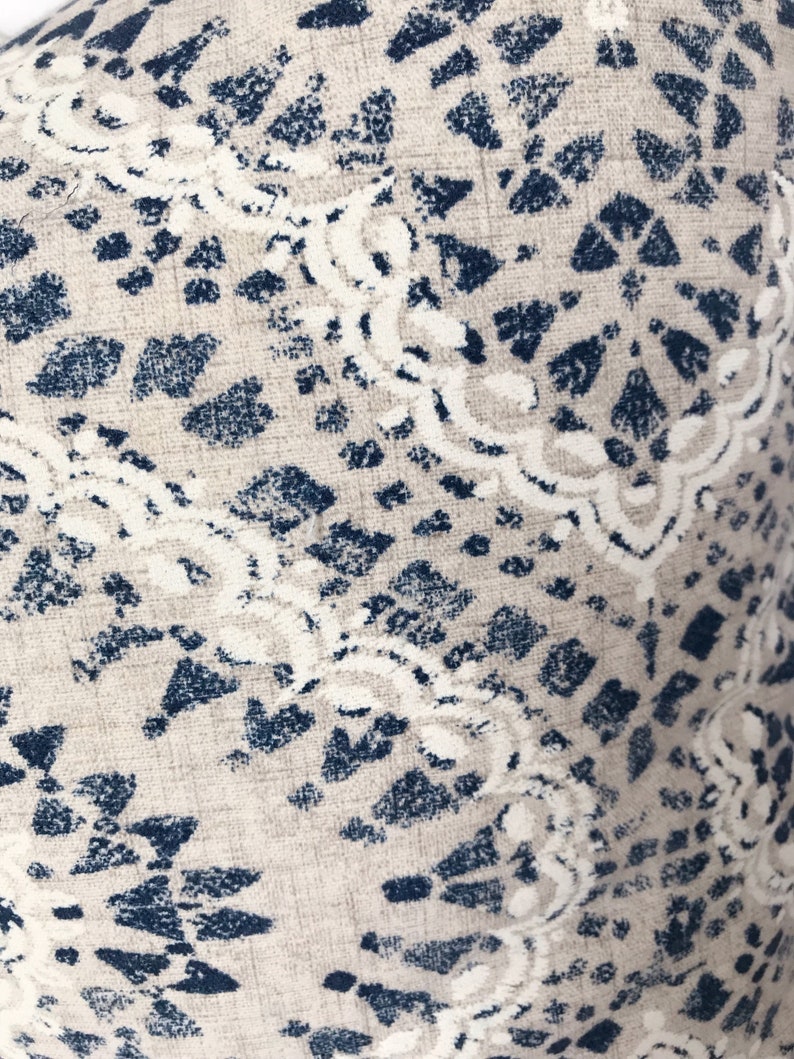 Waverly Curves Ahead Indigo / taupe pillow Blue and cream Etsy