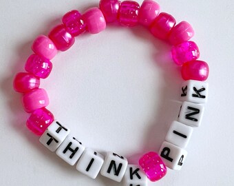 Pink Think Pink Beaded Bracelet