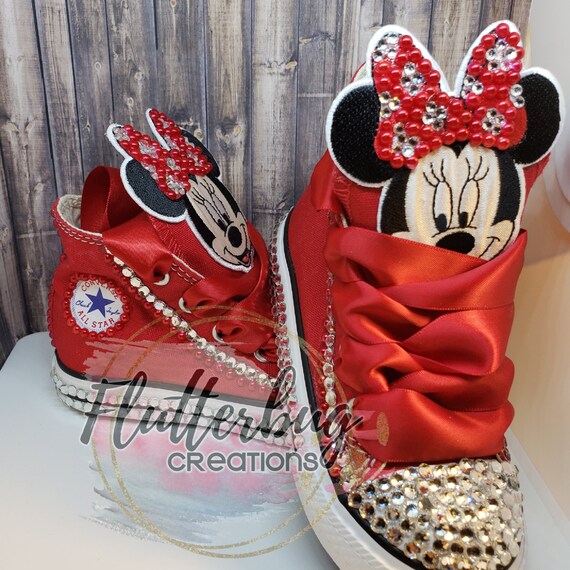 red bedazzled converse