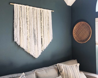 Large Macrame wall hanging // dorm decor // Boho decor // wall art // large wall decor // yarn wall hanging // nursery art