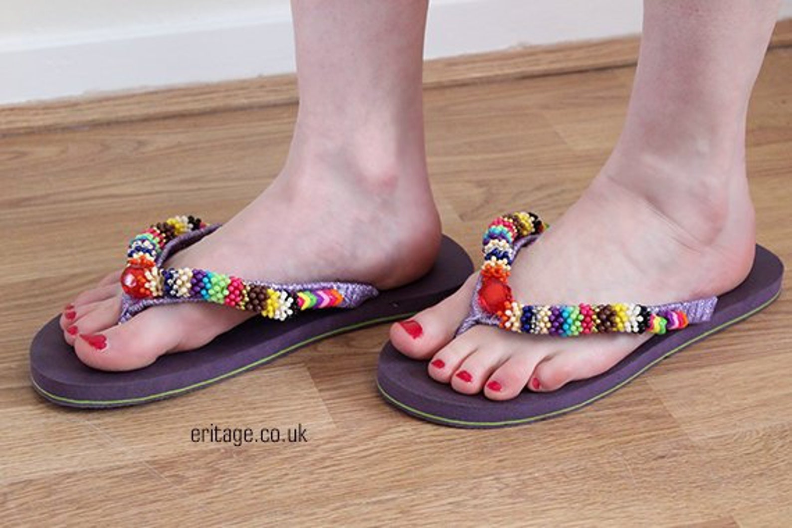 purple beach shoes