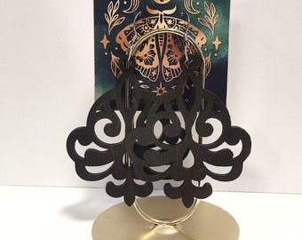 ORNAMENTS brown Wooden earrings | HANDMADE | earrings | Wood Shaped  |  Wooden Earrings |  Laser Cut Dangle