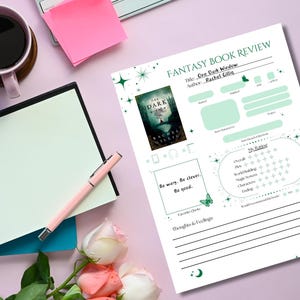 Book Review, Book Review Template, Fantasy Book Template, Fantasy Book Review, Fantasy Book Lover, Reading Log, Reading Journal