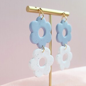 Clay Earrings, Clay Earrings Dangle, Clay Earrings Handmade, Clay Earrings Cute, Clay Jewelry, Flower Earrings, Retro Earrings Dangle