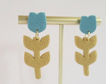 Clay Earrings, Clay Earrings Cute, Clay Jewelry, Tulip Earrings, Flower Earrings, Flower Earrings Dangle,  Statement Earrings