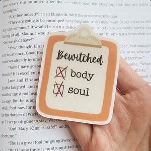 Pride and Prejudice Sticker, Jane Austen Sticker, Mr Darcy Sticker, Waterproof Sticker, Book Sticker, Book Lover Gift, Gifts Under 10